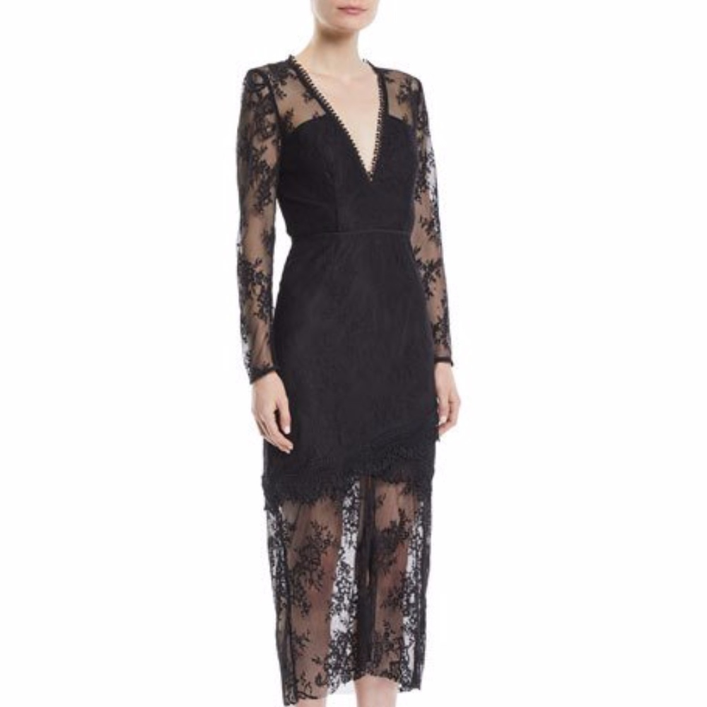 La Maison Talulah Bodycon Black Lace Dress